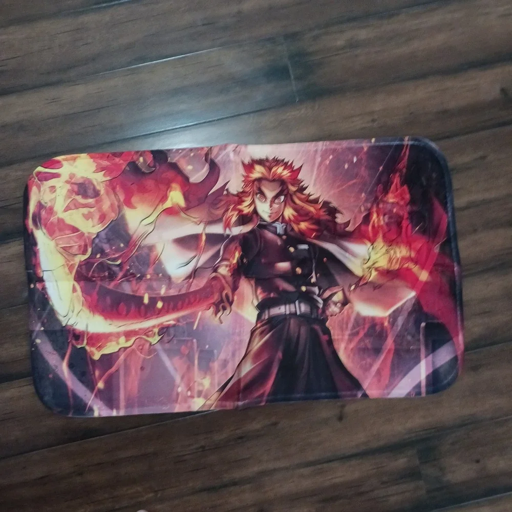 Demon Slayer Rengoku Shower Curtain Bathroom Set 16pc Flame Hashira Anime Decor